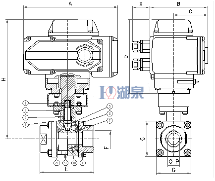 電動絲扣球閥Q911F-16P型號，圖片，原理